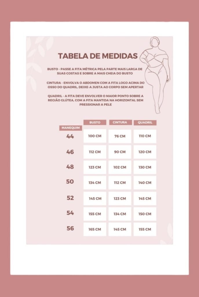 Guia de Tamanhos Plus Size