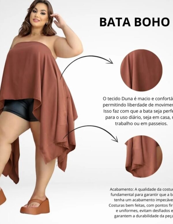 Blusa capa e top 
tecido duna