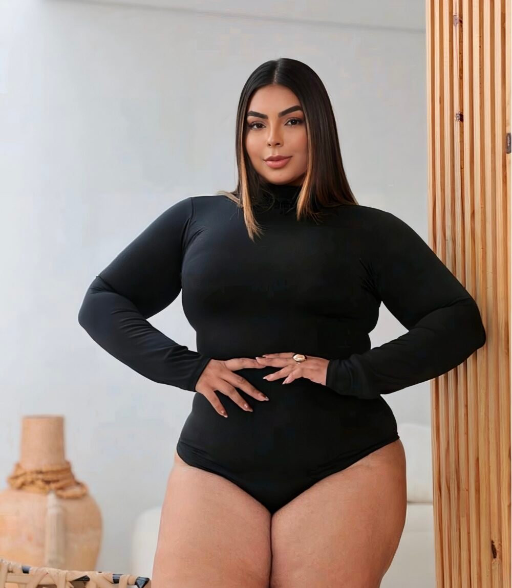 Body poliamida gola alta