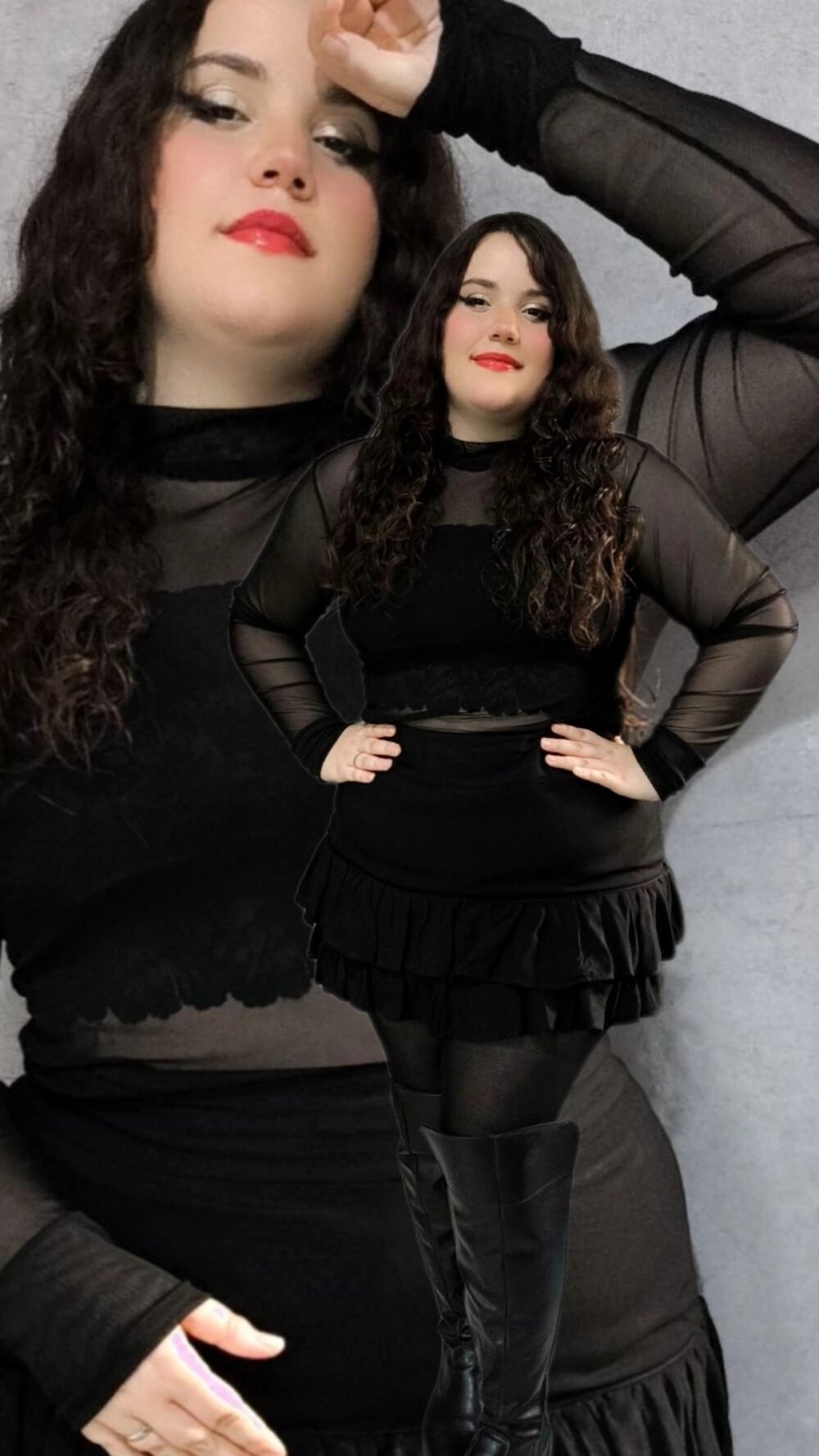 Short saia dois babados 
em tecido