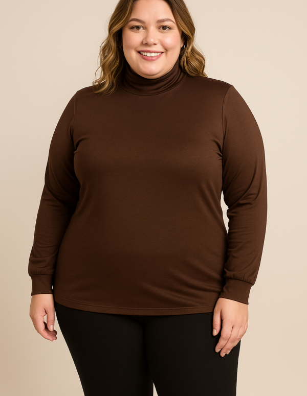 Blusa segunda pele 
gola alta / viscolycra punho