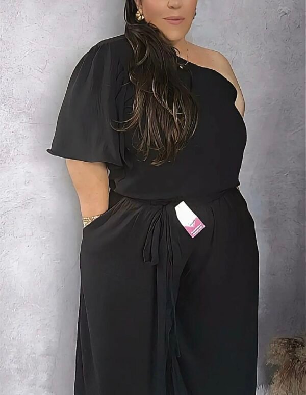 Calça pantalona de viscose Sarjada